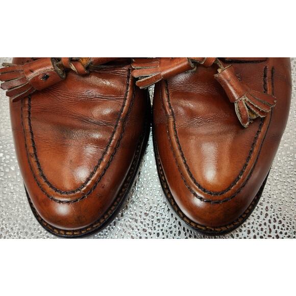 Alden Tassel Loafers 662 Shoes 8AA /B Brown Calfskin Pre-owned See Pictures main image 16